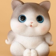 紫香凝 可爱猫咪小摆件 棕色耍怪猫