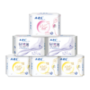 ABC 卫生巾 女 姨妈巾 棉柔日用夜用组合套装6包