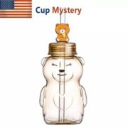 美国进口！CUP mystery 双盖设计卡通可爱小熊随手杯430ml 2色