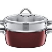 德国产！Silit 喜力特 Vit阿liano Rosso系列 28cm希拉钢蒸锅5.9L 带蒸笼 到手￥1212.89