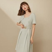 历史新低：范思蓝恩 Z201335x 女士收腰格纹连衣裙