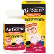 美白抗氧化！Schiff 旭福 Airborne 莓果味 复合维生素C咀嚼片32粒*2瓶