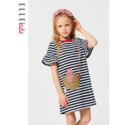 ELLE kids 女童荷叶边短袖连衣裙