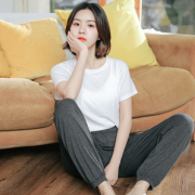 柔软舒适！莱丝依梦 女士莫代尔薄款家居长裤