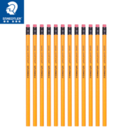 STAEDTLER 施德楼 德国施德楼（STAEDTLER）铅笔六角黄杆日常书写笔带橡皮头12支134-HB