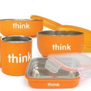 prime会员！ThinkBaby辛克宝贝 不锈钢儿童餐具4件套 橙色款 到手约183.35元