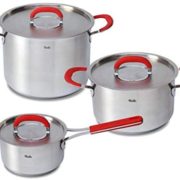 Fissler 菲仕乐 RedHandle系列 16/20/24cm不锈钢奶锅汤锅3件套191001  含税到手￥1276.15