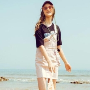 1日0点：Meters Bonwe 美特斯邦威 258412 女士牛仔背带裙