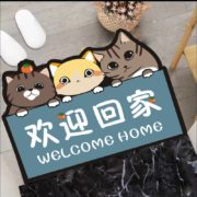 仙女花 卡通地垫防滑可剪裁 三只小猫回家 40*60CM