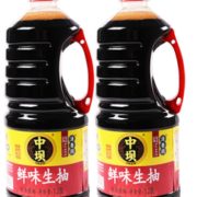 中华老字号！清香园旗下 中坝 鲜味生抽酱油 1.28L 两瓶装