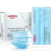 PLUS会员！WELLDAY 维德 一次性医用口罩 50片 蓝色