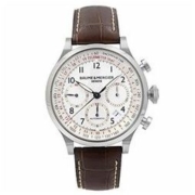 BAUME & MERCIER 名士 CAPELAND卡普蓝系列 MOA10082 男士机械手表 42mm 白盘 棕色真皮带 圆形