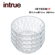 耐热！INtrue 透明玻璃沙拉碗 5英寸 4个装