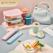 共禾京品 带盖玻璃便当饭盒6件套