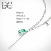 设界 S925银项链绿仿水晶链