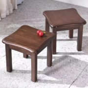 艺柳园 凳子 实木小板凳  橡胶木胡桃色