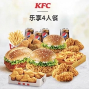 聚划算百亿补贴：肯德基 乐享4人餐 单次券 Y147