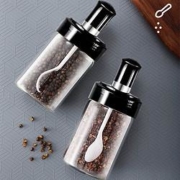 仕倾 玻璃勺盖一体调味瓶 250ml *3件