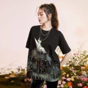 VERO MODA 3212T1031S59 印花闪粉装饰宽松T恤
