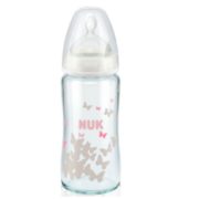 NUK 婴儿宽口径玻璃奶瓶 白色蝴蝶 240ml