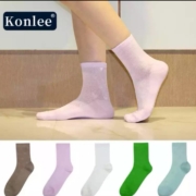 Konlee 女式  糖果色中筒袜  五双 随机组合