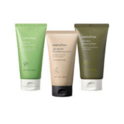 innisfree 悦诗风吟 洁面套装(济州火山岩泥毛孔清洁洗颜乳150ml+绿茶精粹保湿洁面乳150ml+榄油泡沫洁面乳150ml)