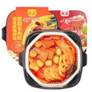 鲜辣爽口！德庄 番茄午餐肉自热火锅247g + 脆肠毛血旺自热火锅 450g