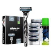 吉列 Gillette 剃须刀  3层超薄刀片 1刀架+7刀头+50g须泡 赠蓝罐柠檬剃须泡210克