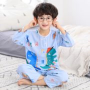 吸湿透气！杜迈恩 儿童夏季棉绸睡衣