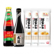 海天 金标蚝油 715g +金龙鱼面条 360g*3包+ 金龙鱼丸庄酱油 480ml