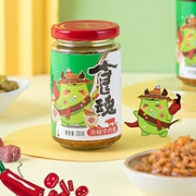 中华老字号， 鹃城旗下：200gx4瓶 食魂 香菇牛肉+泡椒牛肉+蒜蓉辣椒拌饭酱