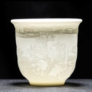 豪峰 手工羊脂玉 白清上杯