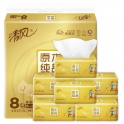 聚划算百亿补贴：Breeze 清风 原木金装抽纸 3层*120抽*8包（206mm*136mm）