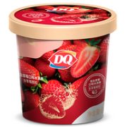 含草莓颗粒，DQ 草莓口味冰淇淋 90gx5件