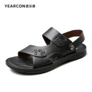 意尔康 头层牛皮凉鞋 拖鞋
