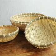 竹之俏 竹编制品篮 簸箕编织筐 16CM