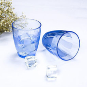 多莱斯 浅蓝鸾尾花纹/皮卡地纹玻璃杯 250ml*4只