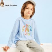21年春新款！Hush Puppies 暇步士 男童炫彩印花纯棉长袖T恤