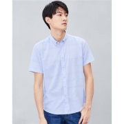 HLA 海澜之家 HNECJ2R059A59 男士格纹短袖衬衫