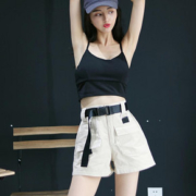 【斯放】工装长短裤女显瘦高腰