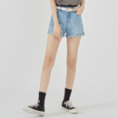 HSTYLE 韩都衣舍 OM81909 2021夏季款印花牛仔短裤