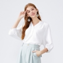 Semir 森马 19B220040330 女士V领衬衫