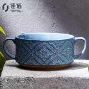 佳佰 时尚陶瓷餐具 格林蓝 5.2英寸