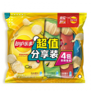 有券的上！Lay's 乐事 薯片 分享装（原味+黄瓜味+烧烤味+红烩味）70克*4包