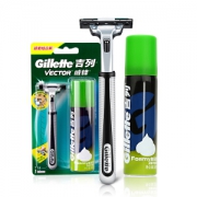 Gillette 吉列 旋转双层手动剃须刀组合装（1刀架+1刀头+剃须泡50g）