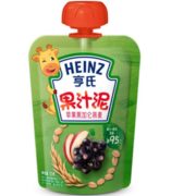 PLUS会员！Heinz 亨氏 儿童辅食果汁泥 120g 苹果黑加仑燕麦 3.24元（需买18件，共58.3元，双重优惠）
