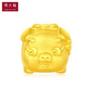CHOW TAI FOOK 周大福 R21998 生肖猪可爱小猪  定价足金黄金转运珠/吊坠