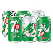 限地区：七喜7up 柠檬味 碳酸饮料 330ml*6听