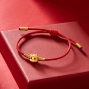 PLUS会员：CHJ JEWELLERY 潮宏基 SCG30003476 足金生肖牛转运手绳