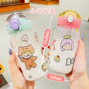 BIANLI100 便利100 便携可爱吸管水杯 400ml*4件